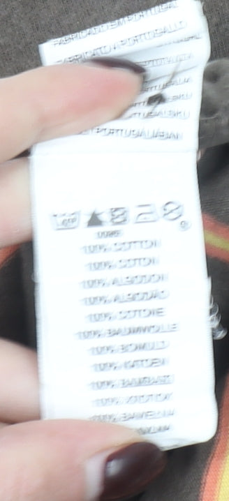 Quiksilver Men's Brown Striped Long Sleeve Cotton Polo Shirt XL