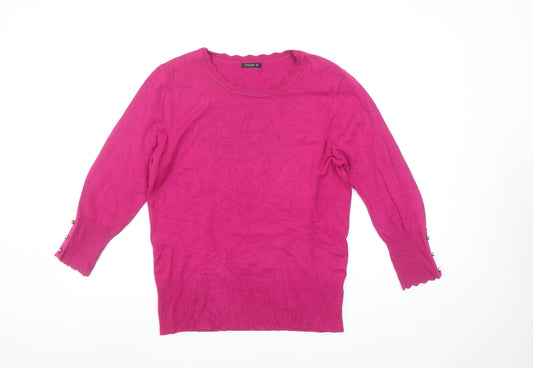 Womens UK Size 12 Roman Pink Pullover Jumper
