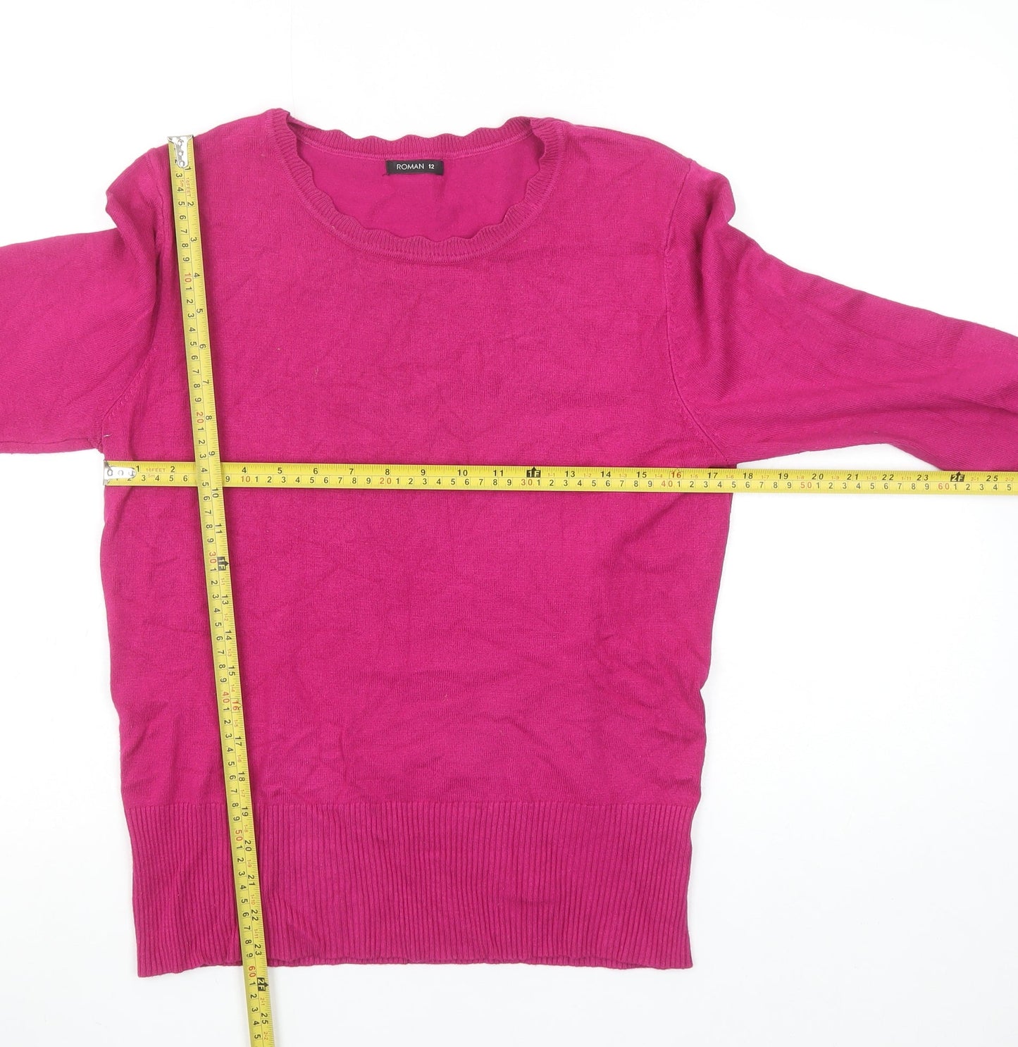 Womens UK Size 12 Roman Pink Pullover Jumper