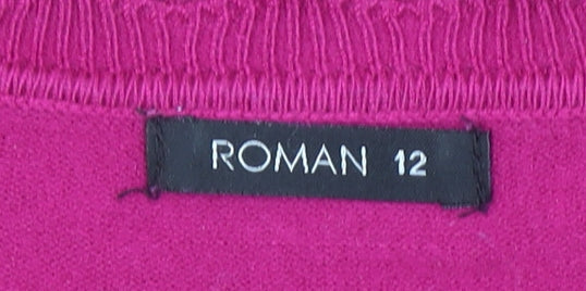 Womens UK Size 12 Roman Pink Pullover Jumper