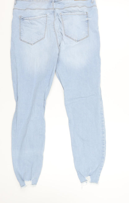 Noisy May Women's Blue Slim Fit Ankle Jeans Size 14