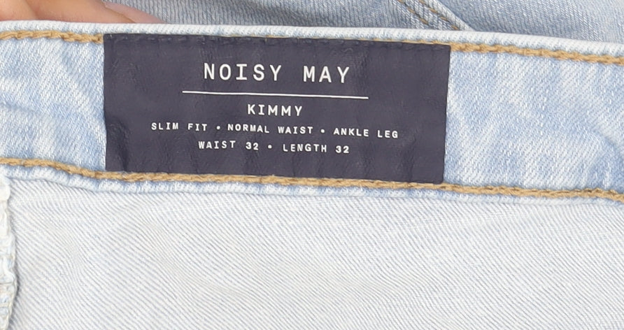 Noisy May Women's Blue Slim Fit Ankle Jeans Size 14