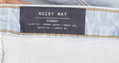 Noisy May Women's Blue Slim Fit Ankle Jeans Size 14