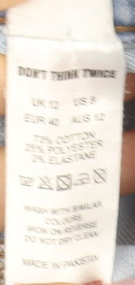 Don't Think Twice Women's Blue Mom Jeans Size 12 High Rise Denim