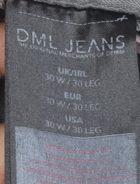 DML Jeans Men's Grey Skinny Fit Denim Jeans 30W 30L