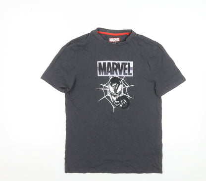 Womens UK Size XS Marvel Black Basic T-Shirt