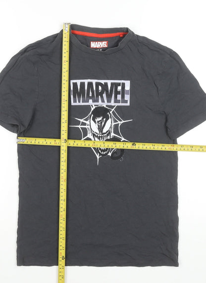 Womens UK Size XS Marvel Black Basic T-Shirt