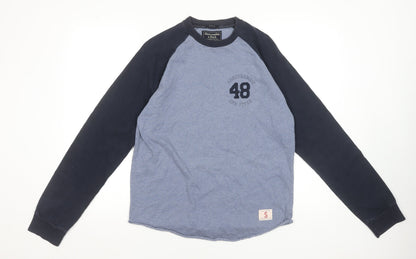 Abercrombie & Fitch Men's Blue Long Sleeve Crew Neck T-Shirt Size S