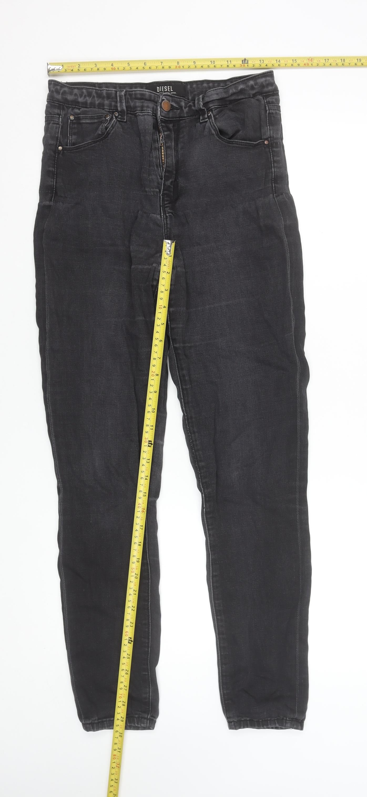 Diesel Women's Black Skinny Jeans Size 12 Regular 30/32 Stretch Denim