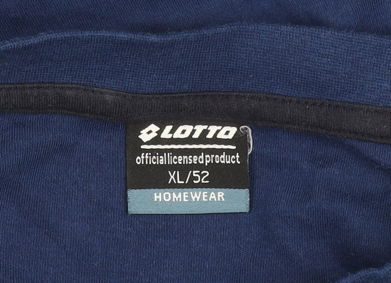 Lotto Men's Blue Long Sleeve Crew Neck Cotton T-Shirt XL