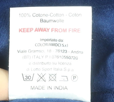 Lotto Men's Blue Long Sleeve Crew Neck Cotton T-Shirt XL