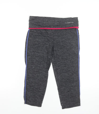 Womens UK Size M Oysho Slim Fit Capri Black Leggings