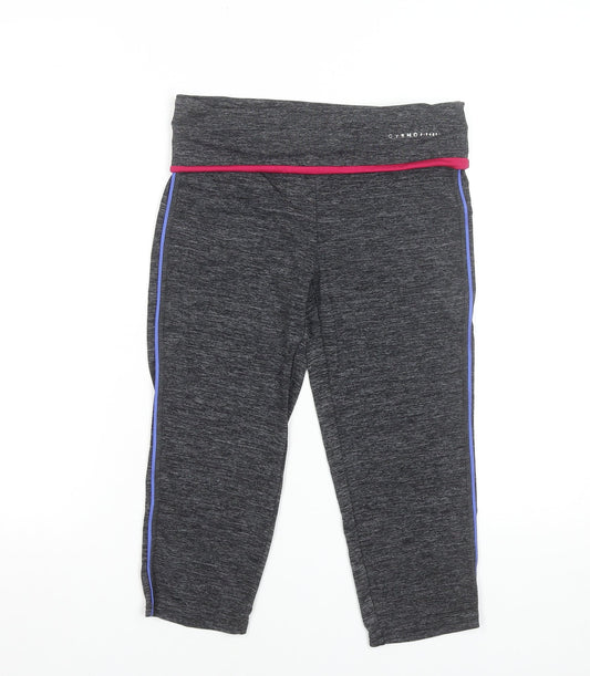 Womens UK Size M Oysho Slim Fit Capri Black Leggings