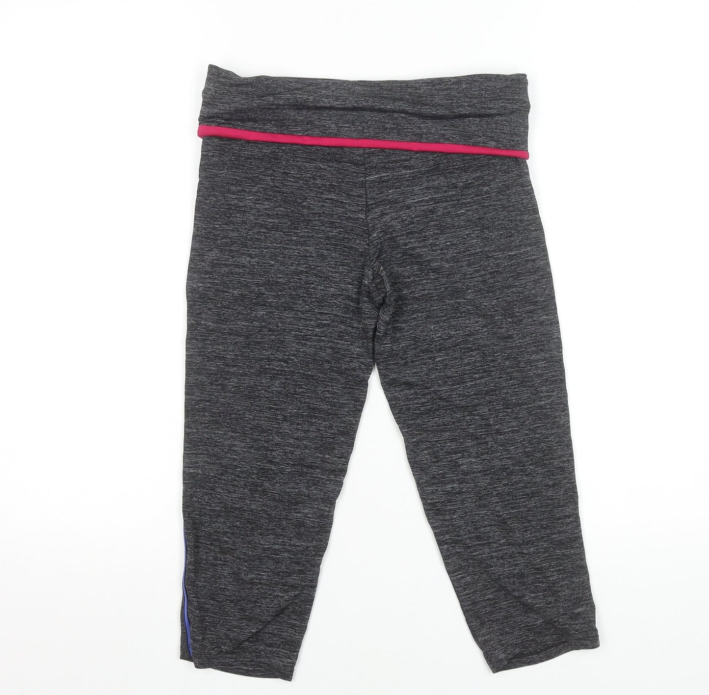 Womens UK Size M Oysho Slim Fit Capri Black Leggings