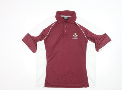 County Supporters Galway Men's Red White Polo Shirt XL Activewear
