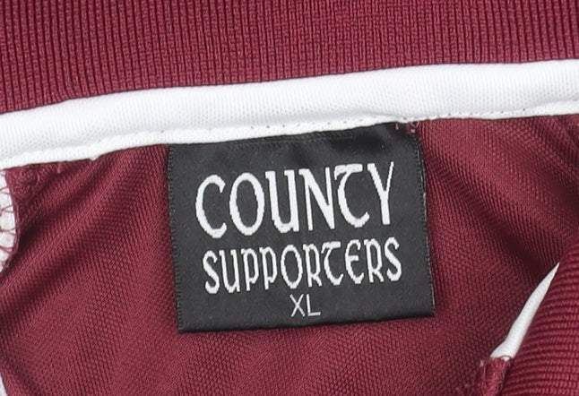 County Supporters Galway Men's Red White Polo Shirt XL Activewear