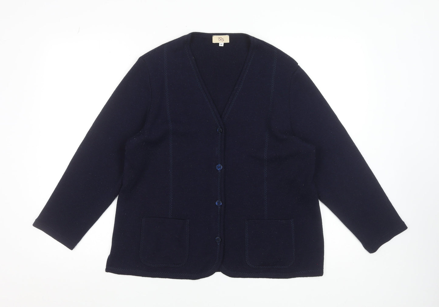 Womens UK Size M ISIS Blue Cardigan Jumper