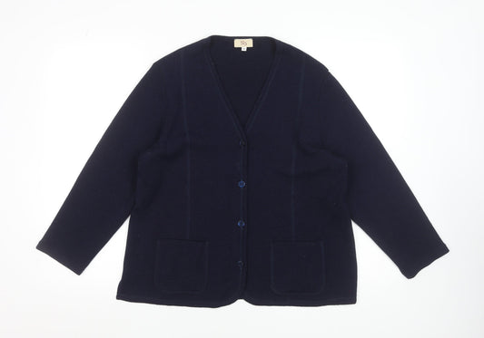 Womens UK Size M ISIS Blue Cardigan Jumper