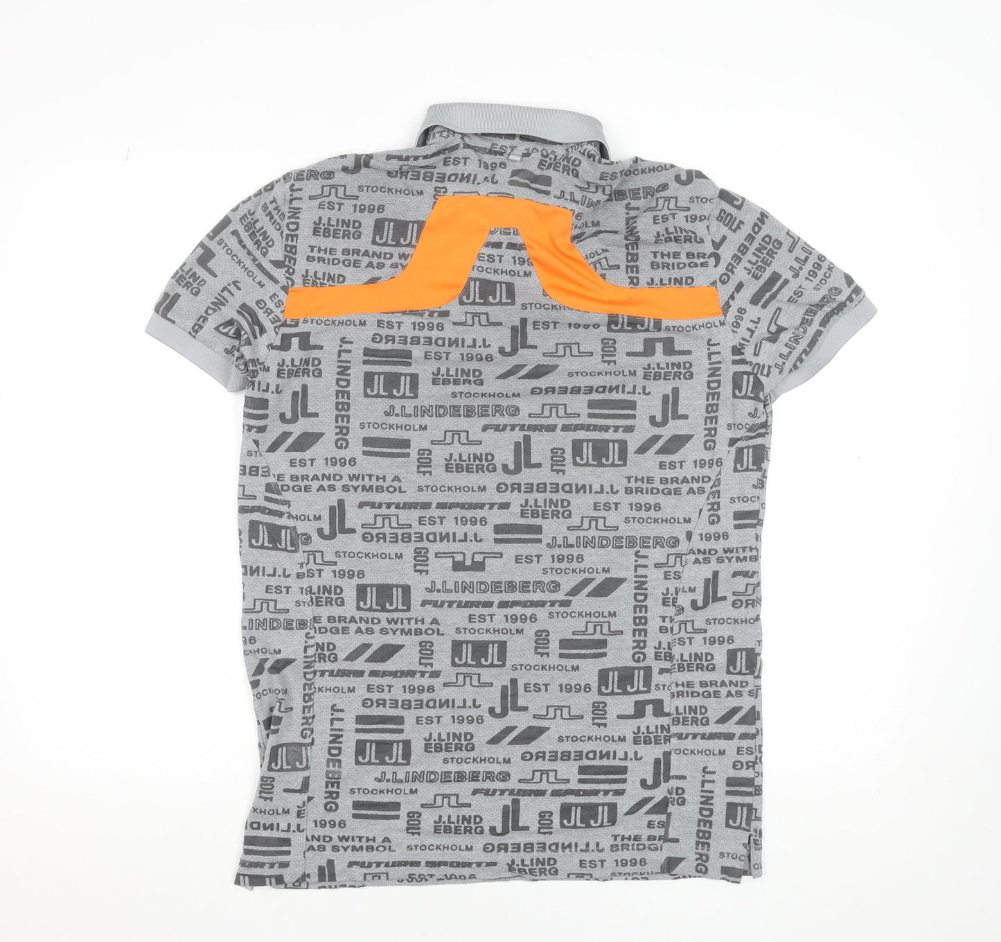 J.Lindeberg Men's Grey Regular Fit Golf Polo Shirt Size S