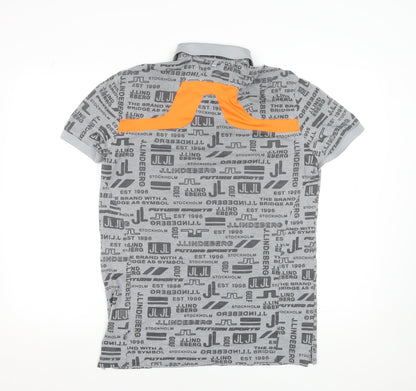 J.Lindeberg Men's Grey Regular Fit Golf Polo Shirt Size S