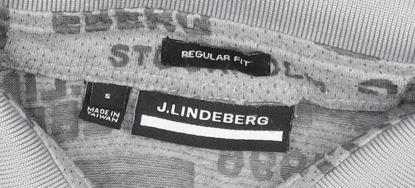 J.Lindeberg Men's Grey Regular Fit Golf Polo Shirt Size S