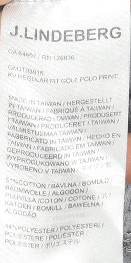 J.Lindeberg Men's Grey Regular Fit Golf Polo Shirt Size S