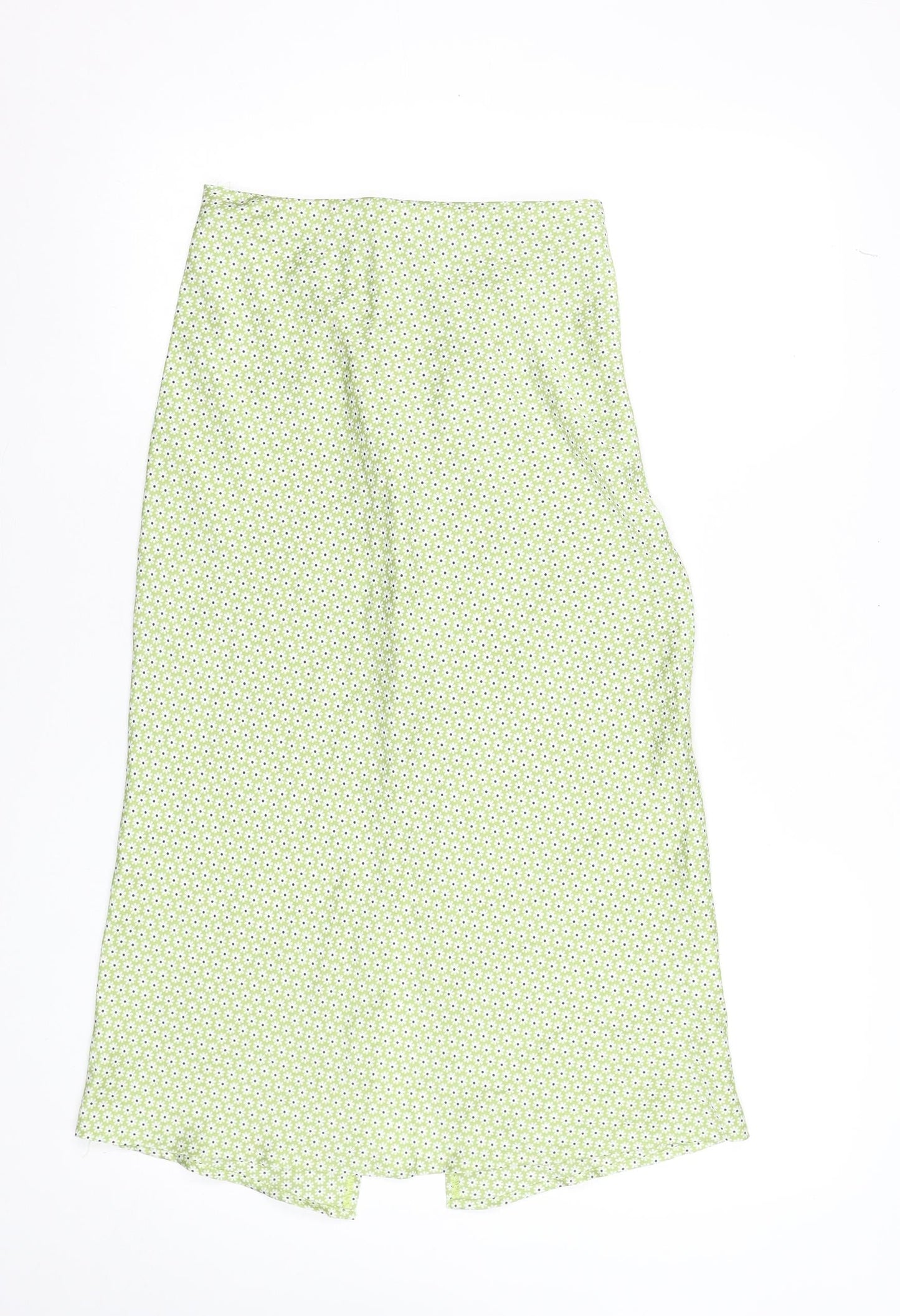 Hollister Womens Green Floral A-Line Midi Skirt XS High Rise