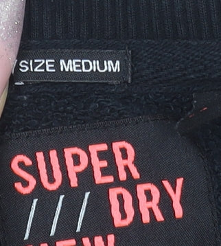 Superdry Women Black Medium Pullover Sweatshirt NY Graphic Print