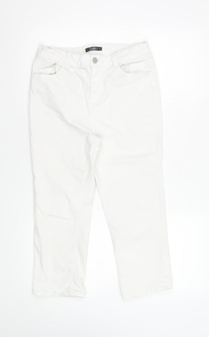 Dunnes Stores Women's White Cropped Jeans Size 12 Regular Fit