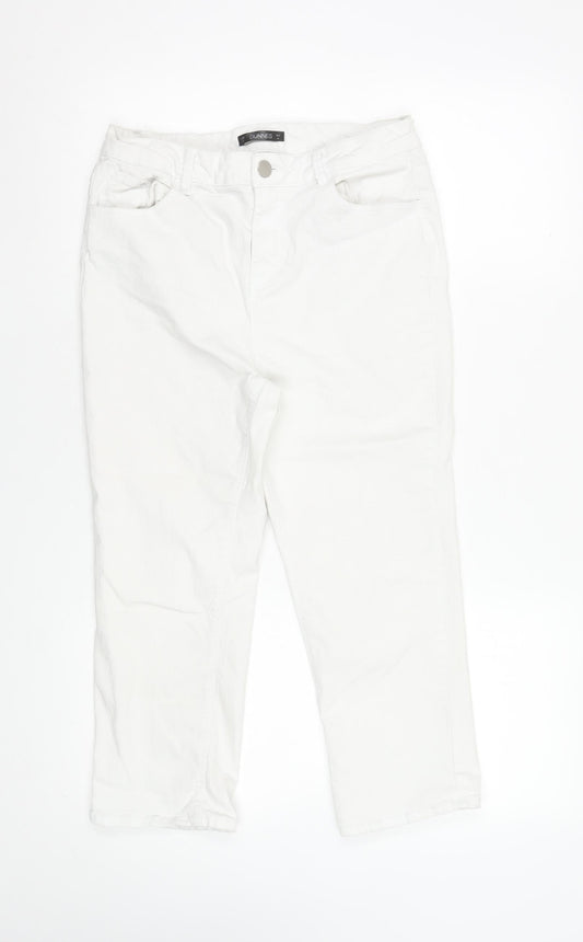 Dunnes Stores Women's White Cropped Jeans Size 12 Regular Fit