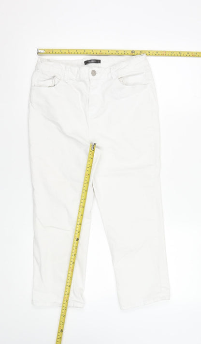 Dunnes Stores Women's White Cropped Jeans Size 12 Regular Fit