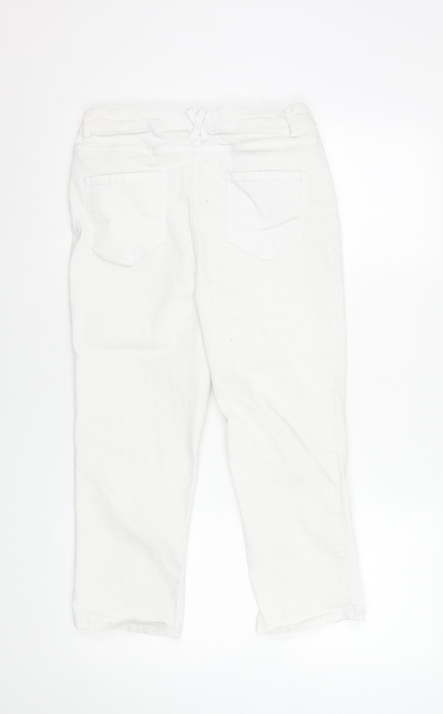 Dunnes Stores Women's White Cropped Jeans Size 12 Regular Fit