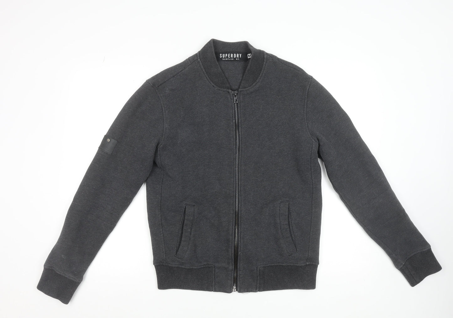 Superdry Men's Grey Full Zip Sweatshirt Jacket Size M