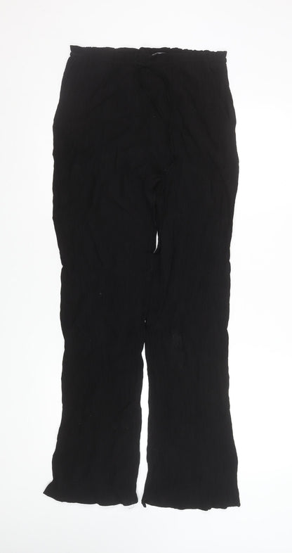 Womens UK Size S Zara Relaxed Fit Casual Travel Black Trousers