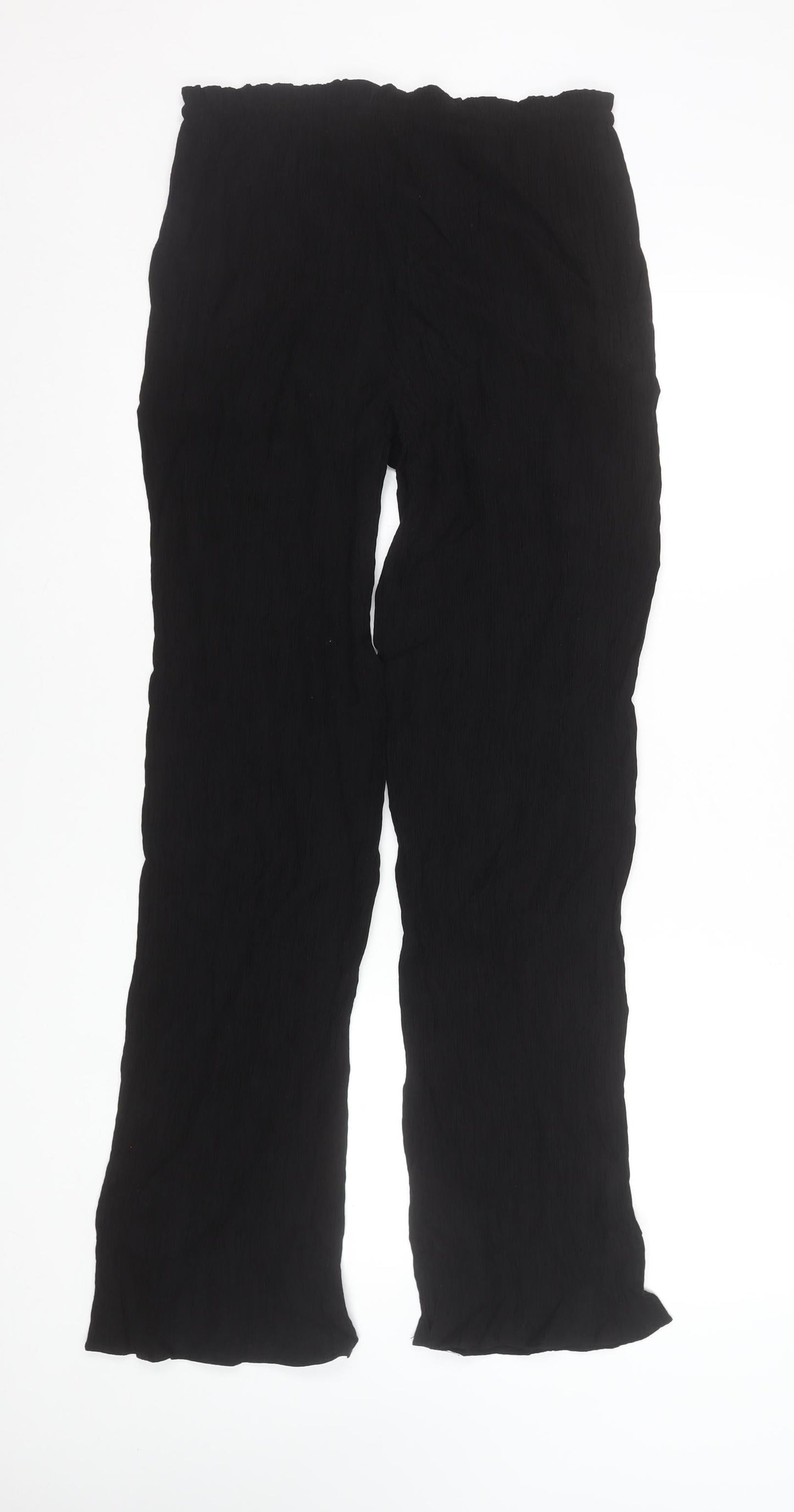 Womens UK Size S Zara Relaxed Fit Casual Travel Black Trousers