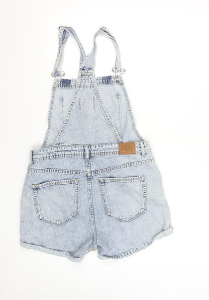 Superdry Women’s Blue Denim Dungaree Playsuit Size 12 Cotton