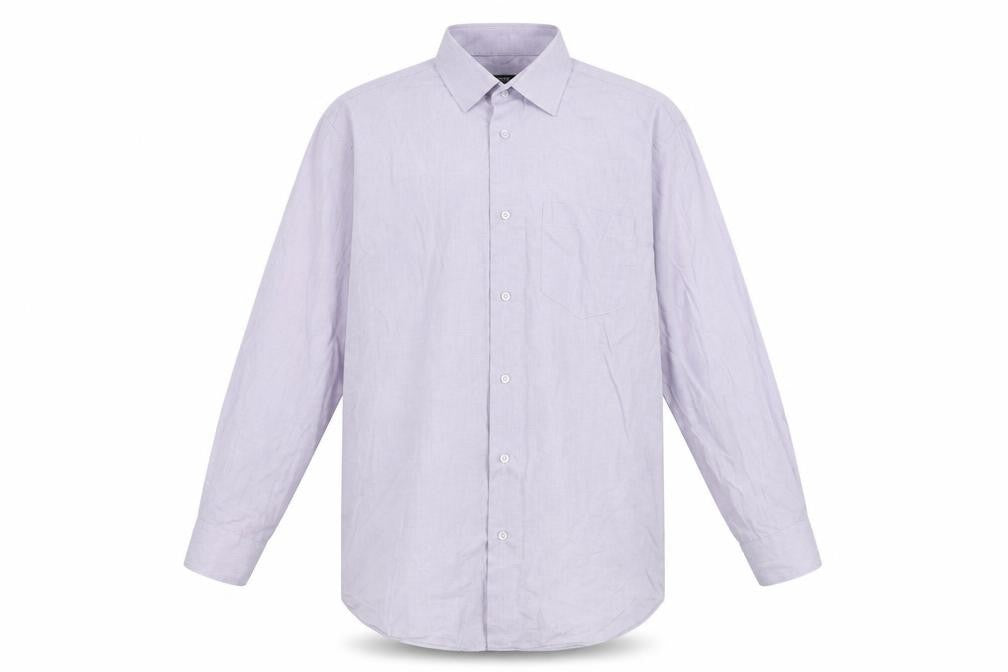 Front view of Dunnes Men's Purple Regular Fit Long Sleeve Dress Shirt 16.5in