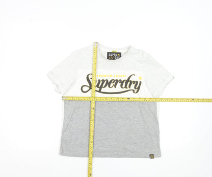 Womens UK Size 8 Superdry Grey Basic T-Shirt