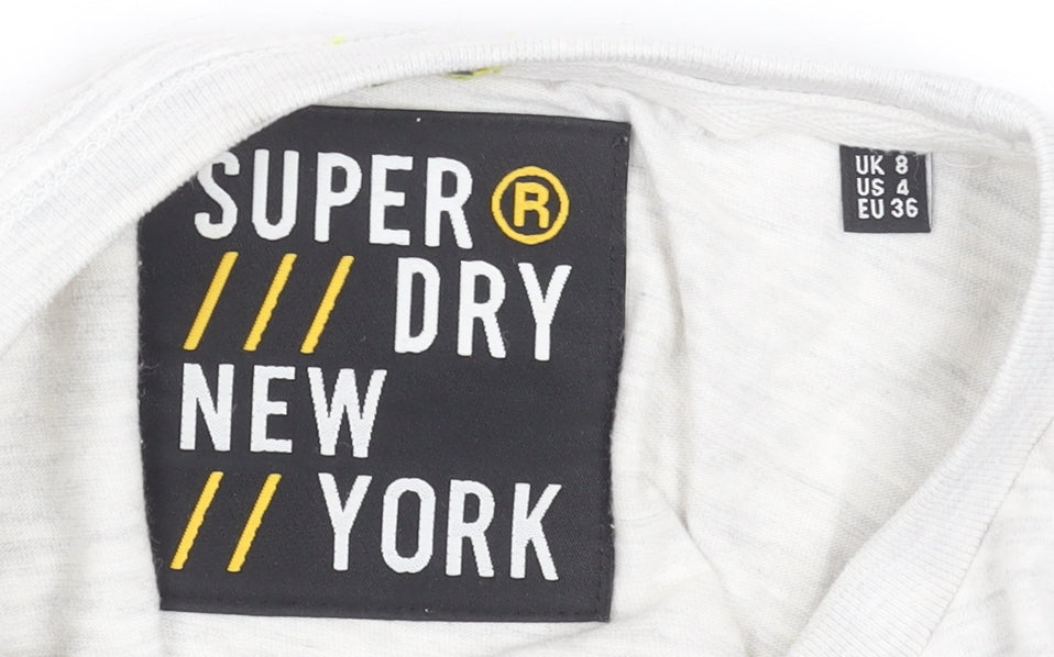 Womens UK Size 8 Superdry Grey Basic T-Shirt