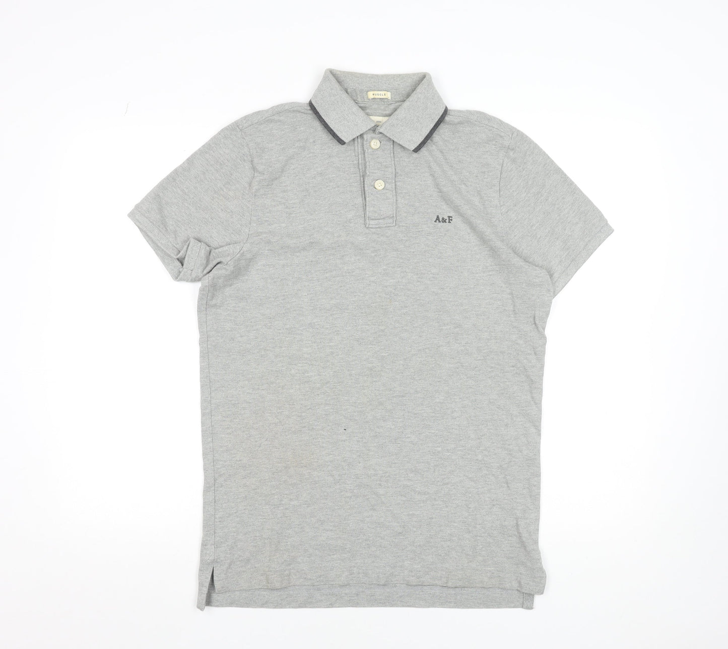 Abercrombie & Fitch Men’s Grey Cotton Polo Shirt Size M Classic Fit