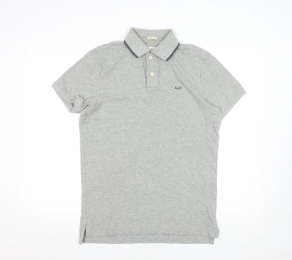 Abercrombie & Fitch Men’s Grey Cotton Polo Shirt Size M Classic Fit