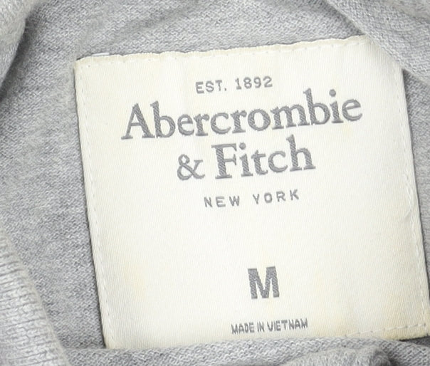 Abercrombie & Fitch Men’s Grey Cotton Polo Shirt Size M Classic Fit
