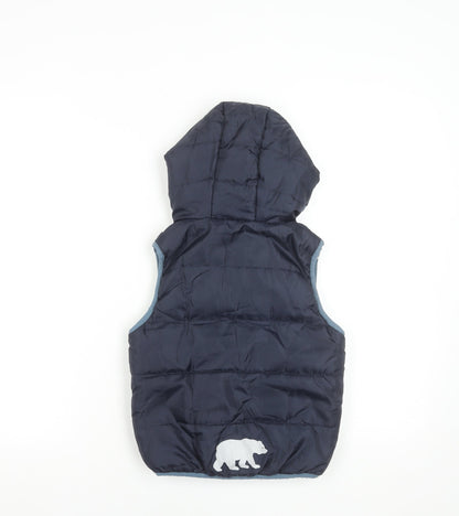 Lupilu Boys Blue Hooded Quilted Bodywarmer 5-6 Years Polyester