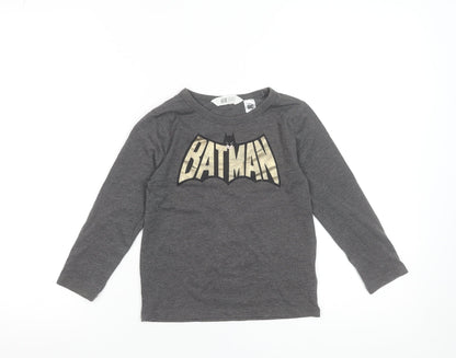 Girls UK Size 5-6 Years H&M Grey Basic T-Shirt