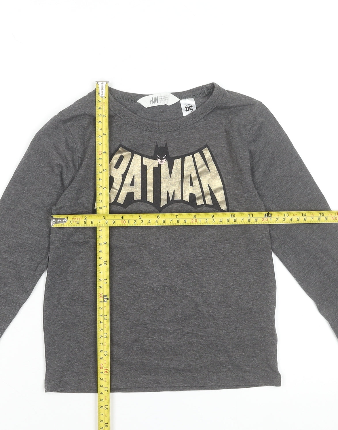 Girls UK Size 5-6 Years H&M Grey Basic T-Shirt