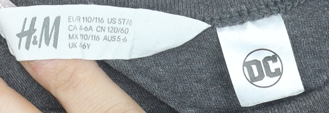 Girls UK Size 5-6 Years H&M Grey Basic T-Shirt