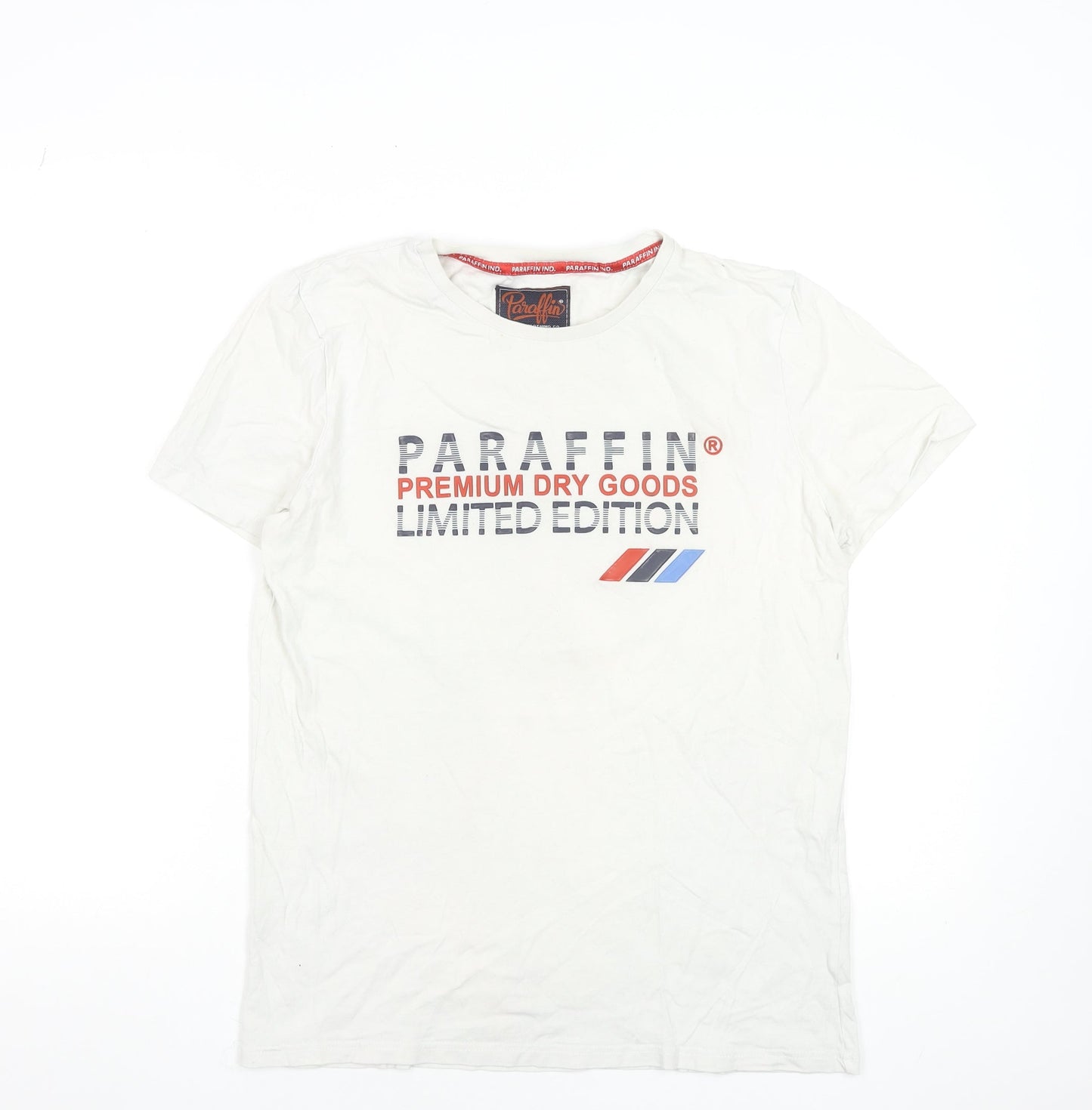 Paraffin Mens White Medium Crew Neck Limited Edition Graphic T-Shirt
