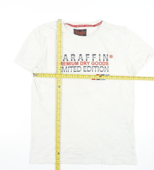 Paraffin Mens White Medium Crew Neck Limited Edition Graphic T-Shirt