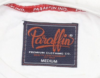 Paraffin Mens White Medium Crew Neck Limited Edition Graphic T-Shirt