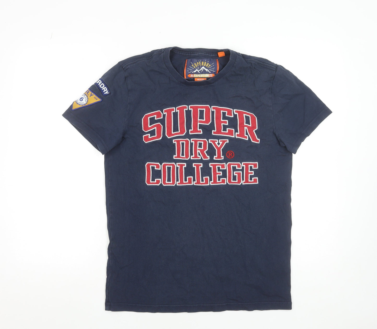Superdry Men's Navy College Graphic T-Shirt Medium Cotton
